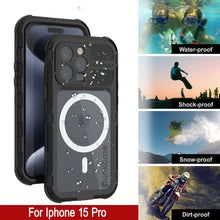 Charger l&#39;image dans la galerie, Coque étanche en aluminium de la série Metal Extreme 2.0 pour iPhone 15 Pro avec protecteur d&#39;écran intégré [Noir]
