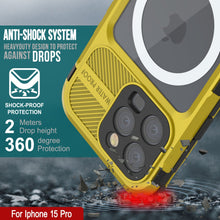 Charger l&#39;image dans la galerie, Coque imperméable en aluminium de série iPhone 15 Pro Metal Extreme 2.0, avec protection d&#39;écran intégrée IP68 [Jaune]
