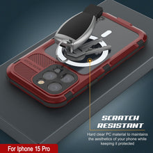 Charger l&#39;image dans la galerie, iPhone 15 Pro Série Aluminium plaqué Métal Extreme 2.0 Coque IP68 Avec Protecteur d&#39;Écran Intégré [Rouge-Noir]
