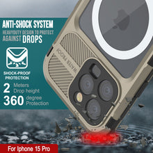 Charger l&#39;image dans la galerie, Coque iPhone 15 Pro Metal Extreme 2.0 Série en Aluminium Étanche IP68 avec Protecteur d&#39;Écran Intégré [Or]
