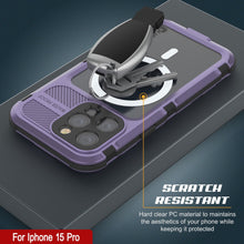 Charger l&#39;image dans la galerie, Coque étanche en aluminium de la série Metal Extreme 2.0 pour iPhone 15 Pro avec protecteur d&#39;écran intégré, couleur violette. IP68.
