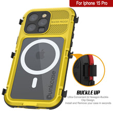 Charger l&#39;image dans la galerie, Coque imperméable en aluminium de série iPhone 15 Pro Metal Extreme 2.0, avec protection d&#39;écran intégrée IP68 [Jaune]
