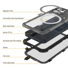Charger l&#39;image dans la galerie, Coque étanche en aluminium série iPhone 15 Pro Metal Extreme 2.0, IP68 avec protecteur d&#39;écran intégré [Argent]
