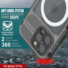 Charger l&#39;image dans la galerie, Coque étanche en aluminium série iPhone 15 Pro Metal Extreme 2.0, IP68 avec protecteur d&#39;écran intégré [Argent]
