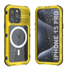 Charger l&#39;image dans la galerie, Coque imperméable en aluminium de série iPhone 15 Pro Metal Extreme 2.0, avec protection d&#39;écran intégrée IP68 [Jaune]
