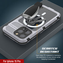 Charger l&#39;image dans la galerie, iPhone 15 Pro Série Métal Extreme 2.0 Étui en Aluminium plaqué IP68 avec Protecteur d&#39;Écran Intégré [Blanc]
