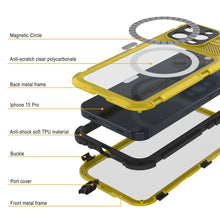 Charger l&#39;image dans la galerie, Coque imperméable en aluminium de série iPhone 15 Pro Metal Extreme 2.0, avec protection d&#39;écran intégrée IP68 [Jaune]
