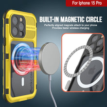Charger l&#39;image dans la galerie, Coque imperméable en aluminium de série iPhone 15 Pro Metal Extreme 2.0, avec protection d&#39;écran intégrée IP68 [Jaune]
