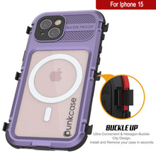 Load image into Gallery viewer, iPhone 15 Série Métal Extrême 2.0 Coque en Aluminium Étanche IP68 Avec Protecteur d&#39;Écran Intégré [Violet]
