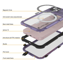 Load image into Gallery viewer, iPhone 15 Série Métal Extrême 2.0 Coque en Aluminium Étanche IP68 Avec Protecteur d&#39;Écran Intégré [Violet]
