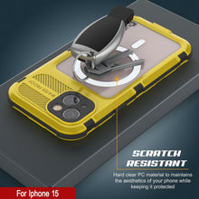 Load image into Gallery viewer, Coque étanche en aluminium de la série iPhone 15 Metal Extreme 2.0 avec protecteur d&#39;écran intégré, de couleur jaune. IP68.
