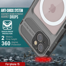 Load image into Gallery viewer, Coque étanche en aluminium de la série iPhone 15 Metal Extreme 2.0 avec protecteur d&#39;écran intégré, IP68 [argent]
