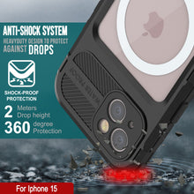Load image into Gallery viewer, iPhone 15 Série Métal Extrême 2.0 Coque en Aluminium Étanche IP68 avec Protection d&#39;écran intégrée [Noir]
