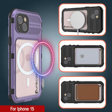 Load image into Gallery viewer, iPhone 15 Série Métal Extrême 2.0 Coque en Aluminium Étanche IP68 Avec Protecteur d&#39;Écran Intégré [Violet]
