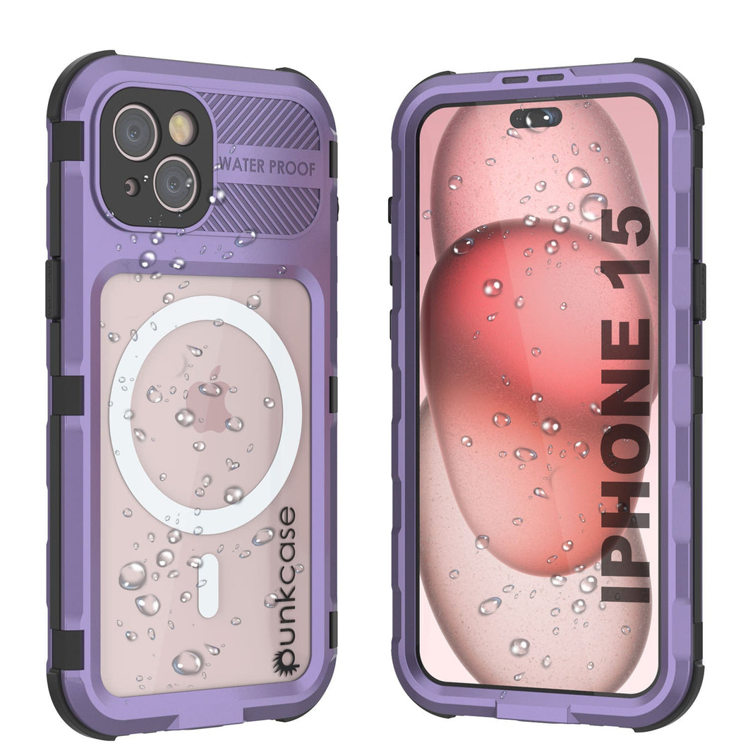 iPhone 15 Série Métal Extrême 2.0 Coque en Aluminium Étanche IP68 Avec Protecteur d'Écran Intégré [Violet]