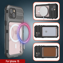 Load image into Gallery viewer, Coque étanche en aluminium de la série iPhone 15 Metal Extreme 2.0 avec protecteur d&#39;écran intégré, IP68 [argent]
