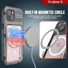 Load image into Gallery viewer, Coque étanche en aluminium de la série iPhone 15 Metal Extreme 2.0 avec protecteur d&#39;écran intégré, IP68 [argent]
