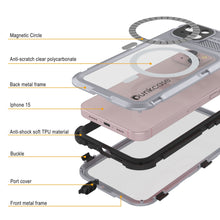 Load image into Gallery viewer, iPhone 15 Série Métal Extreme 2.0 Boîtier en Aluminium Étanche IP68 avec Protecteur d&#39;Écran Intégré [Blanc]
