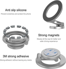 Load image into Gallery viewer, PunkCase MagnoGrip 360 | Support de téléphone pour voiture en alliage d'aluminium puissant [argent]
