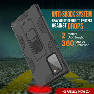 Coque Punkcase Note 20 [Série ArmorShield] Coque de protection à double couche style militaire, noir.