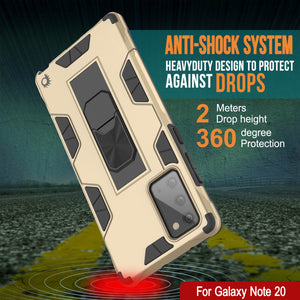 Étui Punkcase Note 20 [Série ArmorShield] Coque de protection militaire à double couche, couleur or.