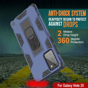 Punkcase Coque Note 20 [Série ArmorShield] Coque de protection militaire à double couche style marine-bleu.