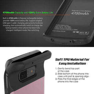 Coque de batterie PunkJuice S10e Rose - Batterie de recharge rapide Power Juice Bank avec 4700mAh